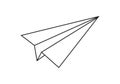 Paper plane line icon. Outline airplane. Vector illustration